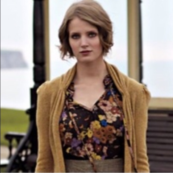 Anthropologie ODILLE Black Floral Bianka Blouse - Picture 3 of 8